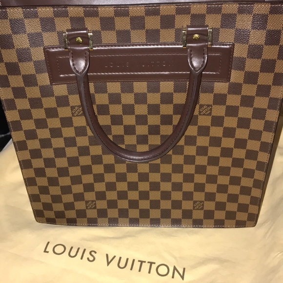2X⭐️Host Pick⭐️ Louis Vuitton DAMIER EBENE SAC PLAT - Picture 1 of 9